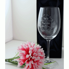 WINE GLASS PERSONALISED LASER ENGRAVED MOTHER'S DAY BIRTHDAY CHRISTMAS GIFT